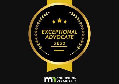 Flyer for Exceptional Advocate 2022 with the Minnesota Council on Disability logo