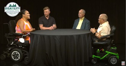 Screengrab of Disability Landscape program with disability advocates