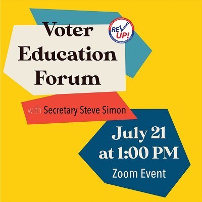 Flyer for RevUP Voter Education Forum. Refer to text for complete info. 