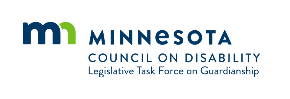 Guardianship Taskforce logo. Text reads, "Minnesota Council on Disability Legislative Taskforce on Guardianship."