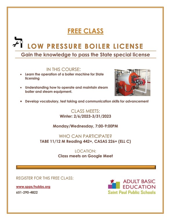 Low Pressure Boiler License