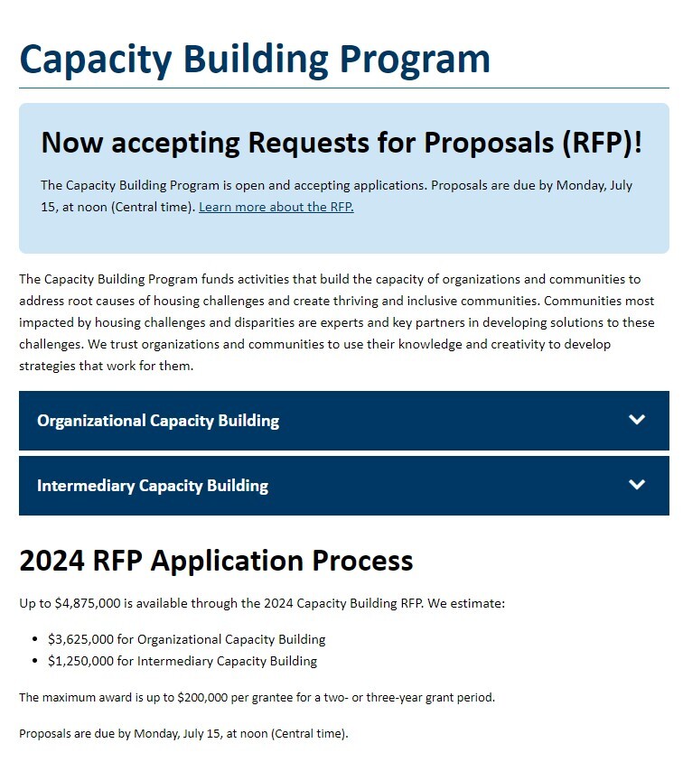 capacity rfp