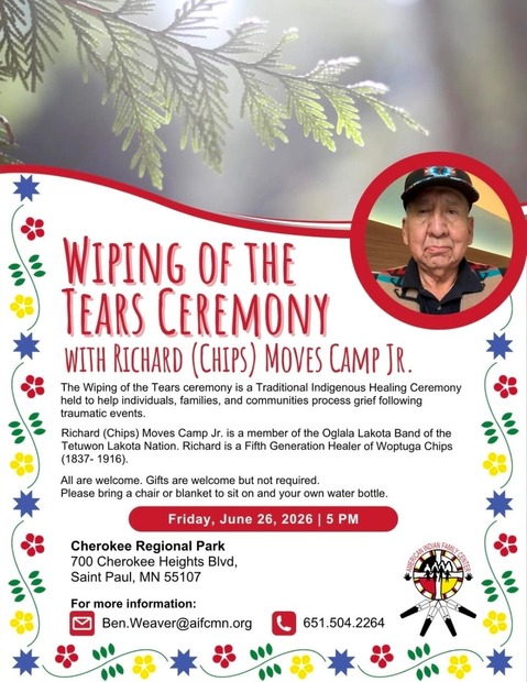 Flyer for Wiping Tears Ceremony