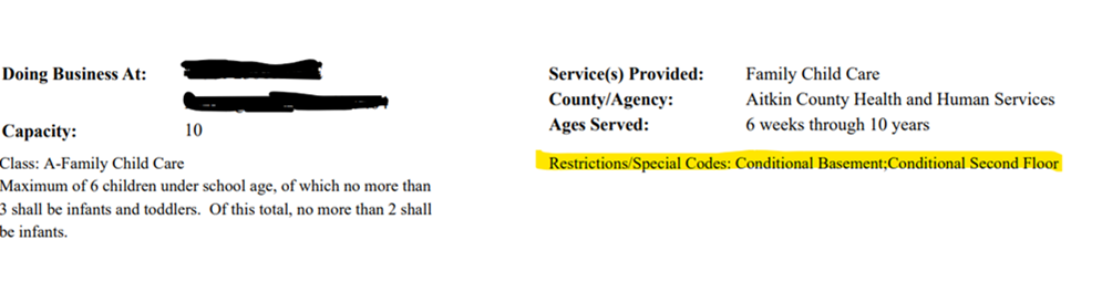 example 2 - license will indicate restrictions when entered correctly