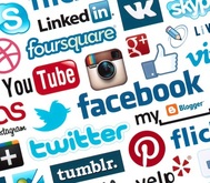 Social media logos such as facebook, twitter, youtube, vimeo, instagram, and more