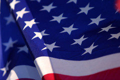 Closeup of a U.S. flag