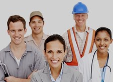 Group of workers from different industries