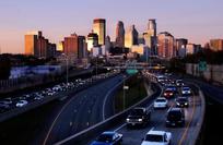 Traffic entering downtown Minneapolis