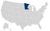 Minnesota  on U.S. map