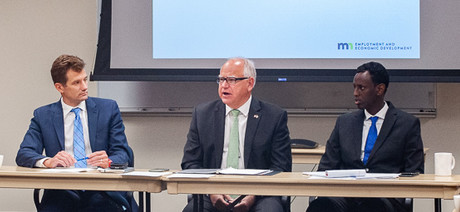 Governor Tim Walz spook with DEED staff about Equity in the Minnesota Economy