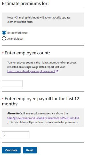 Paid Leave premium calculator