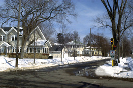 Minneapolis neighborhood in winter