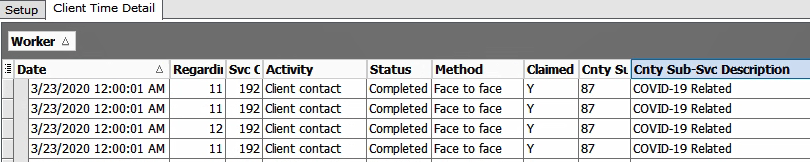 Client Time Detail Report