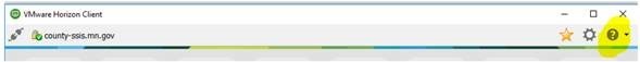 VM Ware Tool Bar with Question Mark Button Highlighted