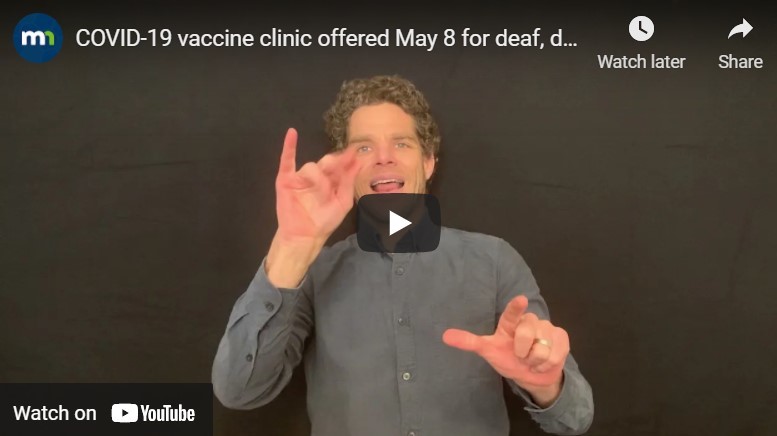 COVID-19 vaccine clinic offered May 8 at Minnesota State Academy for the Deaf; Director Dan Millikin.