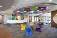 colorful lobby of child and adolescent hospital in willmar