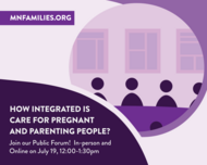 July 19 public forum on behavioral health for pregnant and parenting people