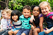 Stock image of a diverse group of children