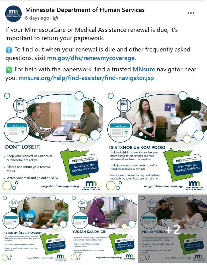 Don't lose it! Return your Medical Assistance or MinnesotaCare renewal paperwork