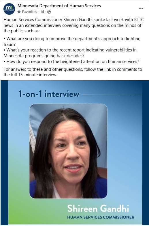 Screenshot of March 30 social media post