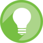 Graphic of a light bulb on a green background