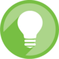 Graphic of a light bulb on a green background