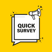 Illustration with text, "Quick survey"