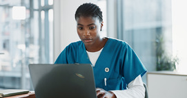 Nurse on a computer