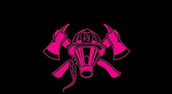 TCF3 logo: pink firefighter mask with braided hair