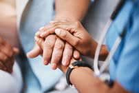 Nursing home worker and patient