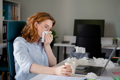 Sick office worker.