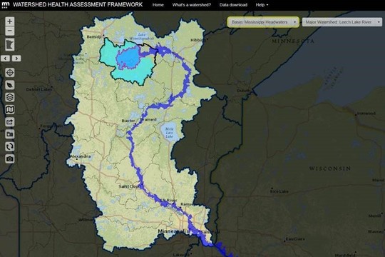 Leech Lake watershed map