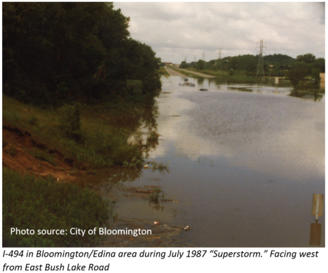 July 1987 flooded I-494 area in Bloomington & Edina