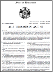 First page of Wisconsin Act 67