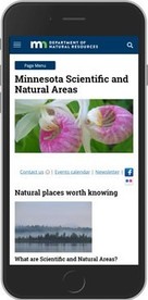 Smart phone showing DNR webpage