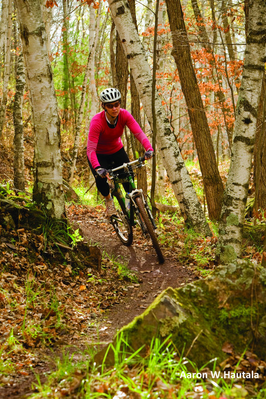 woman mountain bike rider