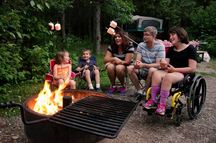 campfire family with wheel chair