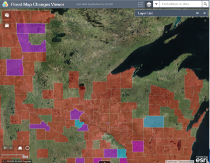 Clip of FMCV site and highlighted counties with data