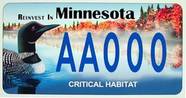Minnesota license plate with loon on it