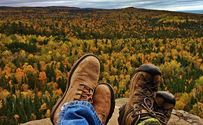 hiking boots and fall colors