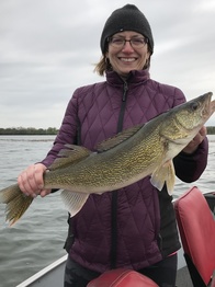 Sarah Strommen with walleye