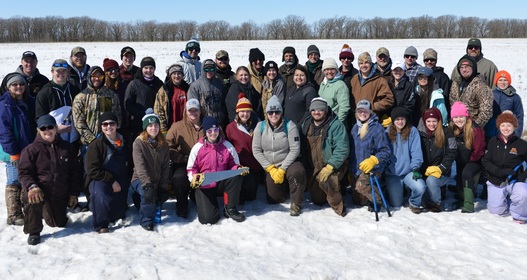 Group of volunteers at Pembina Wildlife Management Area