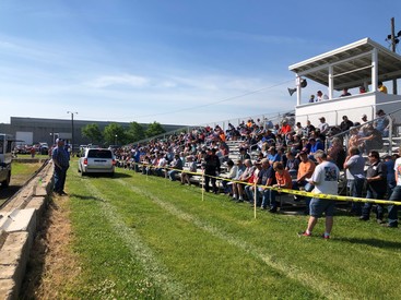 New Ulm equipment auction, people in stands