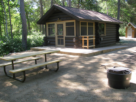 camper cabin at Lake Bemidji State Park