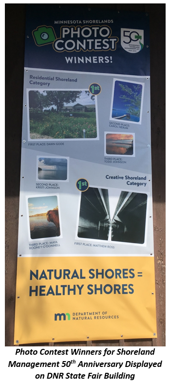 Banner showing winning photos for 50th Anniversary of Shoreland Management in MN