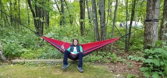 Child on hammock at Mille Lacs Kathio State Park