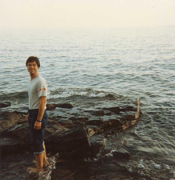Bob Djupstrom standing in Lake Superior