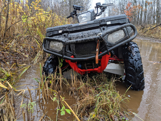 atv stuck in mud