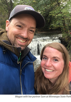 Megan with her partner Sam at Minneopa State Park