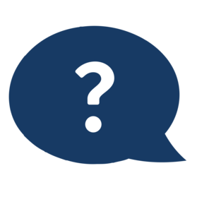 question mark in speech bubble